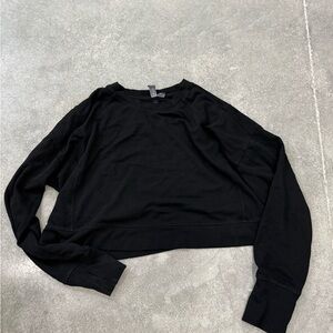 Sweaty Betty - Black Cropped Sweatshirt XXL